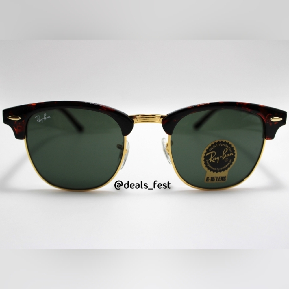 Model Display Ray-Ban Clubmaster Green G15 RB3016 Tortoise - Picture 7 of 17
